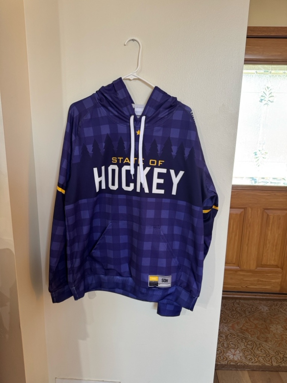 Lightweight Purple 'State of Hockey' Hooded Pullover Jacket